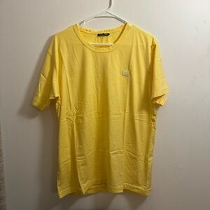 Acne Studios Nash Face Patch Yellow Short Sleeve Tshirt XL